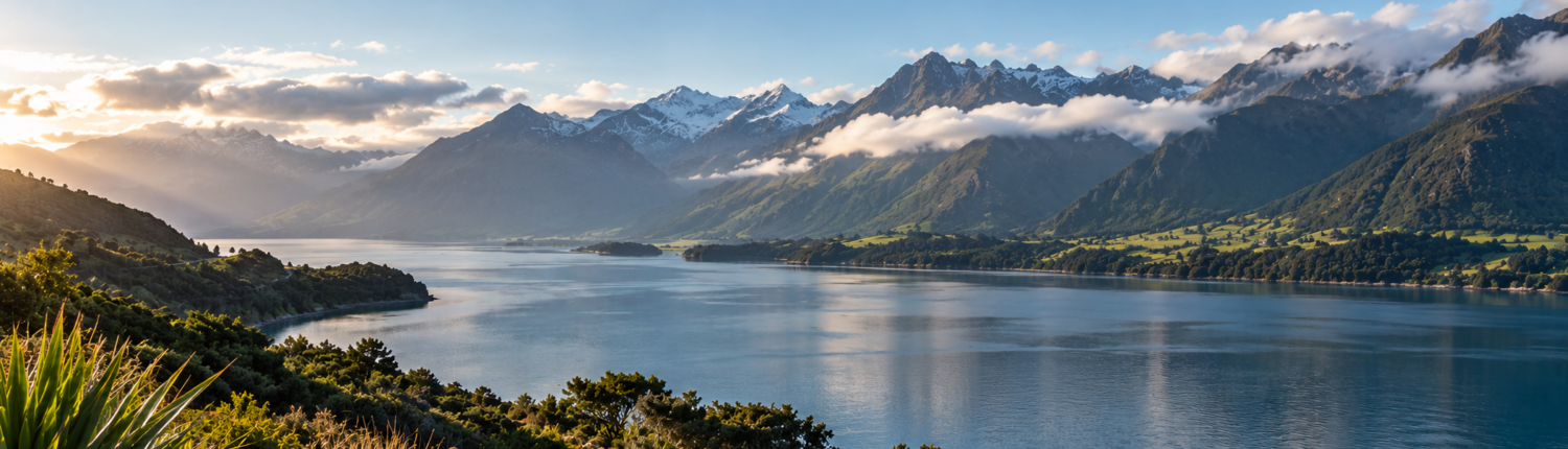 New Zealand Fjord at Golden Hour